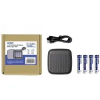 XTAR oplaadbare AAA 1.5V li-ion batterijen inclusief lader (4 stuks, 680 mAh)