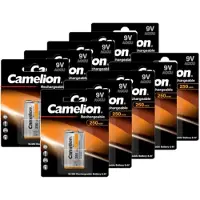 Camelion Oplaadbare 9V / E-block / 6HR61 Ni-Mh Batterijen (10 stuks, 250 mAh)