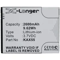 123accu Kazam KAX55 / KAX55-BKBAK007752 accu (2600 mAh, huismerk)