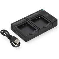 123accu Panasonic DMW-BCF10 CGA-S009 USB-C double slot oplader (4.2V, 0.6A, huismerk)