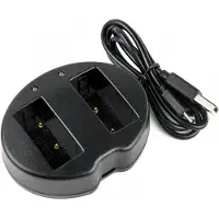123accu FujiFilm BC-W126 / NP-W126 / NP-W126S USB Dubbellader (huismerk)