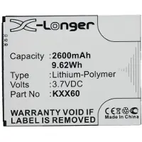 123accu Kazam KXX60 / KXX60-FHABC009886 accu (2600 mAh, huismerk)
