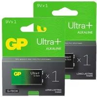 GP Ultra+ G-Tech 9V / 6LR61 / E-Block Alkaline Batterij 2 stuks