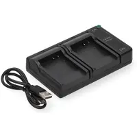 123accu Panasonic CGA-S007 / DMW-BCD10 USB-C double slot oplader (4.2V, 0.7A, huismerk)