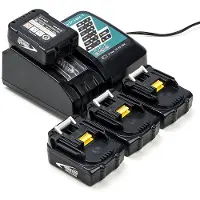 123accu Startset: 4x Makita BL1415N / 14.4V LXT accu's + lader (14.4 V, 1.5 Ah, huismerk)