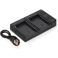 123accu Panasonic CGA-DU07 / CGA-DU12 / CGA-DU14 / CGA-DU21 USB-C double slot oplader (8.4V, 0.7A, huismerk)