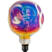 LUEDD E27 Dimbare LED Lamp Spiraal Filament G125 Regenboog 4W 200 lm 1800K