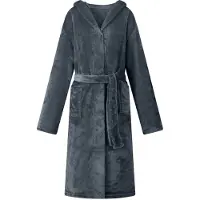 vidaXL Badjas Hoodie Marineblauw XXL Flanel