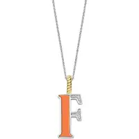 Ti sento Dames Hanger - 925 zilver - Letter F - Oranje - 6840OR_F