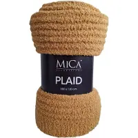 Mica Decorations Mica Charlene Fleece Plaid 180x130 cm – Zacht Woondeken – Geel