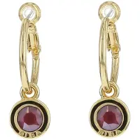 Biba Oorhangers Goud met gekleurde steen Groot Dark Red