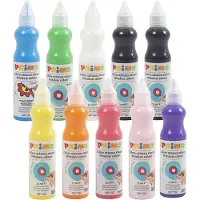 Primo Raamverf - Verf Voor Ramen - Raamdecoratie - Verf Op Waterbasis - Kinderen Verf -Verschillende Kleuren - Creatieve Verf - 10 Verf Tubes - 75ml Per Tube