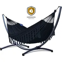 Potenza Hangmat met Standaard 2 Persoons PREMIUM – Verhoogde, Stevige & WEERBESTENDIGE Constructie | Comfortabele Hangmat | Max. Belast. 220 kg – Grande Premium Santia