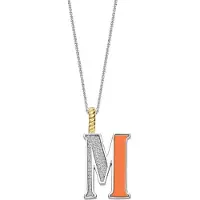 Ti sento Dames Hanger - 925 zilver - Letter M - Oranje - 6840OR_M
