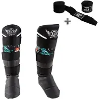 Joya Joyagear Dames Tropical Scheenbeschermers – Kickboksen/Muay Thai/MMA – Maat S – Ergonomische pasvorm, schokabsorberende padding – Inclusief Bandage