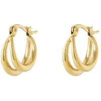 Yehwang - Small Double Hoop Oorbellen - RVS- Goud - Nikkelvrij - Beste cadeau voor haar