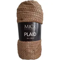 Mica Decorations Mica Joanne Fleece Plaid 180x130 cm – Zacht Woondeken – Lichtbruin