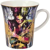 Goebel - Lana Frey | Koffie / Thee Mok Liberation | Beker - porselein - 400ml - met echt goud - 2 stuks