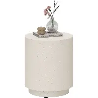 HOMCOM -Beistelltisch-Anorganisches Erzpulver-37L x 37B x 43H cm-Cremeweiß