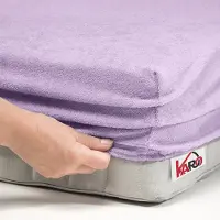 Karo Hoeslaken Badstof met Elastiek 120x200 cm - Lila