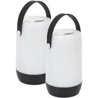 Home Deco Factory Portable tafellamp/camping lamp - 2x - zwart - touch - batterij of usb - binnen/buiten