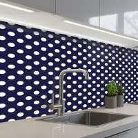 KitchenYeah Keuken achterwand 250x80 cm - Spatscherm zelfklevend Oceaan - Stippen - Blauw - Wit - Muurbeschermer - Spatwand fornuis