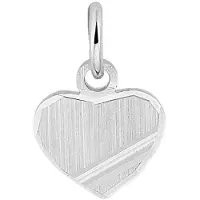 The Jewelry Collection Zilver Gerhodineerde Graveerhanger hart gediamanteerd 1333350