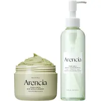 Arencia - Pore Melt Double Cleansing Duo – Gentle Cleansing Oil & Fresh Green Rice Mochi Cleanser - (320ml)