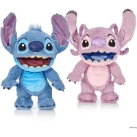 Wow Stuff Disney Stitch & Angel Interactieve Knuffels – Chatty Deluxe Duo Pack – 2-Pack Animatronic Poppen – Met Spraak, Lip-Sync & Beweging – 30 cm