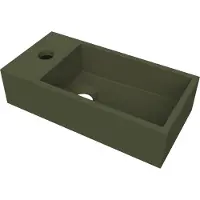 Arcqua Flair fontein - 36x18x9cm - cast marble - 1 kraangat - links - mat groen WAS395133