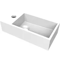 Arcqua Fontein Flair 36x18x9 cm met Kraangat Links Glans Wit