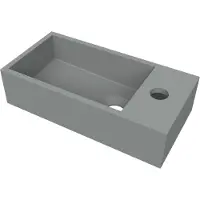 Arcqua Fontein flair 36x18x9 cm met kraangat rechts mat grijs