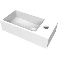 Arcqua Fontein flair 36x18x9 cm met kraangat rechts glans wit