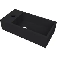 Arcqua Fontein flair 36x18x9 cm met kraangat links mat zwart