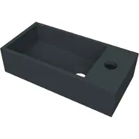 Arcqua Fontein Flair 36x18x9 cm met Kraangat Rechts Mat Antraciet