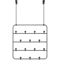 SmartaSaker Estique handdoekrek 36.2x36.2x5.1cm met 14 haken naturelkleurig hout zwart 1004045-048