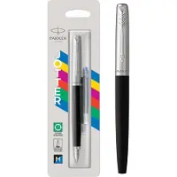 Parker Jotter Originals-vulpen | Klassieke zwarte afwerking | Medium penpunt | Blauwe en zwarte inkt