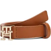 Tommy Hilfiger Riem 'TH Monogram Plaque Buckle' cognac
