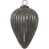 Clayre & Eef Kerstbal Overig Ø 14x20 cm Zwart Glas Kerstballen