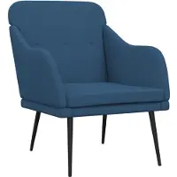 vidaXL Fauteuil 63x76x80 cm stof blauw