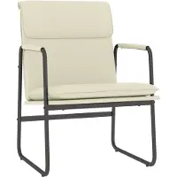 vidaXL Loungestoel 55x64x80 cm kunstleer crèmekleurig