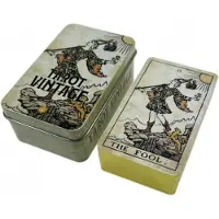 Vintage Tarot Kaarten Set - 78 Kaarten in Metalen Doos