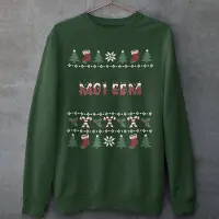 B&C Groningen Kersttrui Groen Moi Eem Candy Cane - Maat 4XL - Uniseks Fit - Kerstkleding Voor Dames & Heren