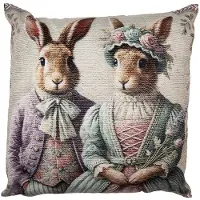 Clayre & Eef Kussenhoes 45x45 cm Beige Polyester