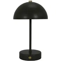 Home Deco Factory LED tafellamp - zwart - metaal - 25.5 cm - rond - draadloos