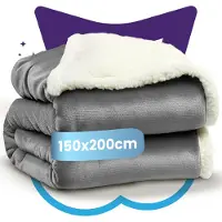 Nice Dreams Omkeerbare Sherpa Fleece Plaid – Velvet & Sherpa Deken – Extra Zacht, Warm & Luxe – Cadeauverpakking – 150x200 cm – Grijs