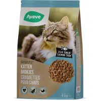 Aveve - Droogvoer voor Katten - Adult - Zalm - 4 kg - Anti-Haarbal