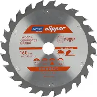 Norton Clipper Hout en Composiet - Zaagblad ATB Ripping - 160mm - 24 tanden - Voor Cirkelzagen en Afkortzagen