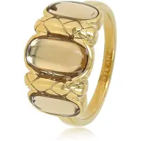 My Bendel - Vintage Romance Ring met Glasstenen • Smoky Topaz - met Luxe Cadeauverpakking | Sieraden Voor Dames | Maat 16.00 Mm / Maat 50