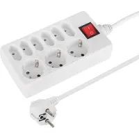 Q-Link stekkerdoos - 9-voudig - 3 x randaarde - 6 x euro - met schakelaar - 3 x 1.5 mm² - 1.5 m - wit